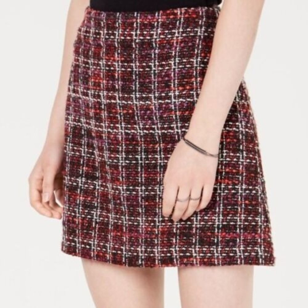 Maison Jules Women's Skirt M Luxe Garden Mini Tweed A-Line Skirt Black Multi M